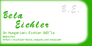 bela eichler business card
